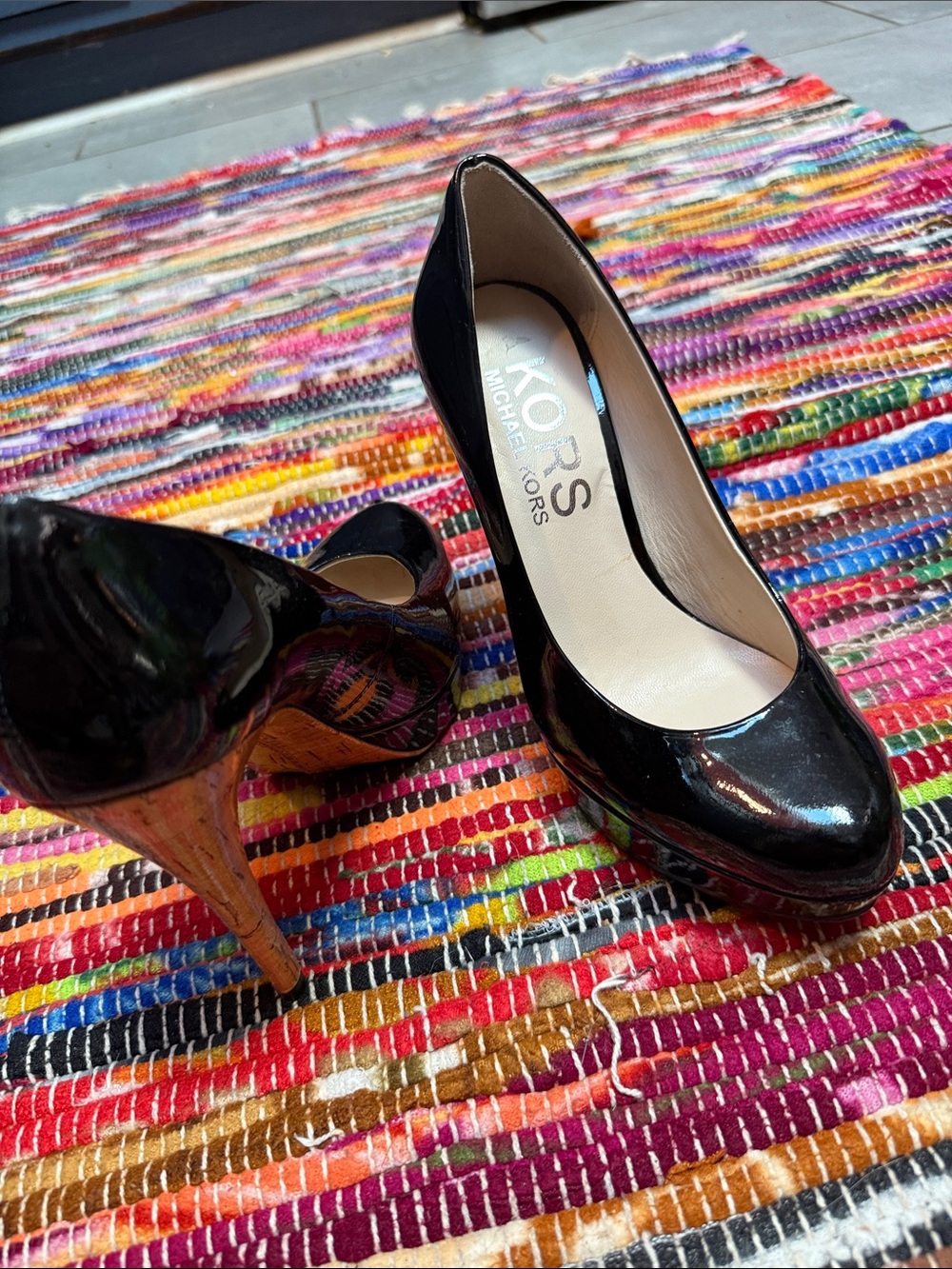 Michael Kors Black Patent Leather Platform Pumps